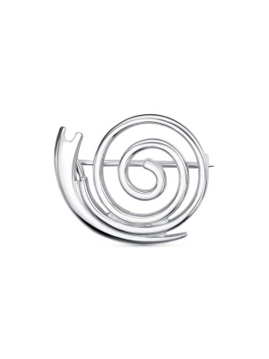 Брошь бижутерия, покрытие - платинирование, без вставок