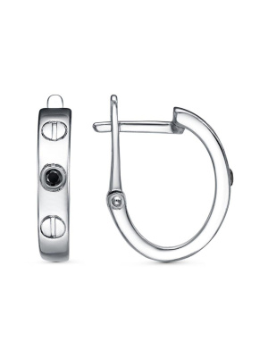 Серьги бижутерия, покрытие - платинирование, вставка - стекло ювелирное preciosa