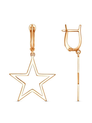 Серьги серебро 925 пробы, покрытие - золочение, без вставок