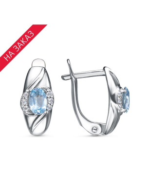 Серьги серебро 925 пробы, покрытие - родирование