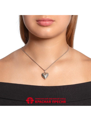 Подвеска "медальон сердце" серебро 925 пробы, покрытие - оксидирование, без вставок