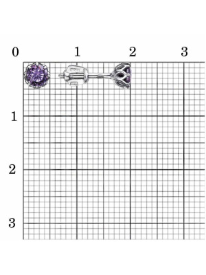 Серьги серебро 925 пробы, покрытие - родирование, вставка - фианит (недрагоценный камень)