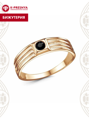 Кольцо бижутерия, покрытие - золочение, вставка - стекло ювелирное preciosa