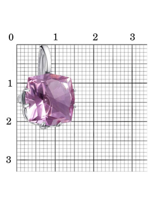 Подвеска серебро 925 пробы, покрытие - родирование, вставка - искусственный турмалин