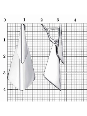 Серьги серебро 925 пробы, покрытие - платинирование, без вставок