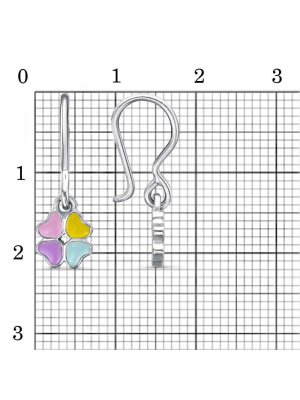 Серьги бижутерия, покрытие - серебрение, отделка - эмаль, без вставок