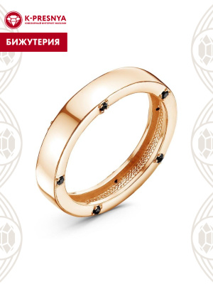 Кольцо бижутерия, покрытие - золочение, вставка - фианит (недрагоценный камень)