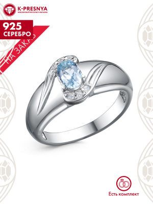 Кольцо серебро 925 пробы, покрытие - родирование