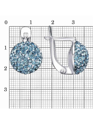 Серьги серебро 925 пробы, без покрытия, вставка - стекло ювелирное preciosa