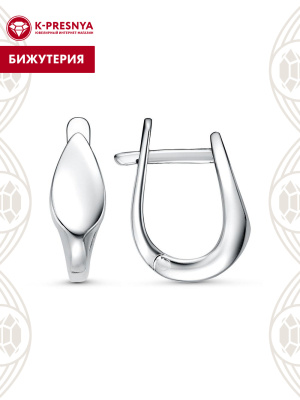 Серьги бижутерия, покрытие - платинирование, без вставок
