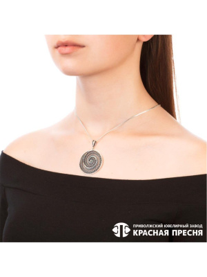 Подвеска серебро 925 пробы, покрытие - оксидирование, без вставок