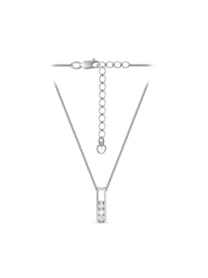 Колье серебро 925 пробы, покрытие - родирование, вставка - фианит (недрагоценный камень)