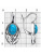 Серьги серебро 925 пробы, покрытие - оксидирование, вставка - искусственная бирюза