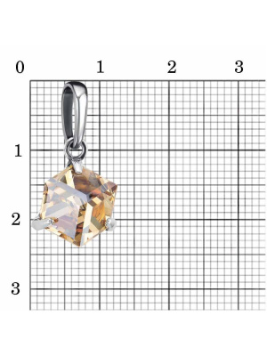 Подвеска серебро 925 пробы, покрытие - оксидирование, вставка - ювелирное стекло европейской огранки