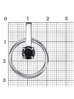 Подвеска бижутерия, покрытие - серебрение с оксидированием, вставка - фианит (недрагоценный камень)
