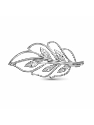 Брошь серебро 925 пробы, покрытие - оксидирование, отделка - алмазная грань, без вставок