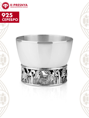 Икорница серебро 925 пробы, покрытие - оксидирование, без вставок