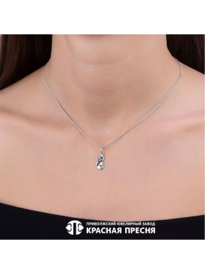 Подвеска серебро 925 пробы, покрытие - оксидирование, вставка - искусственная шпинель