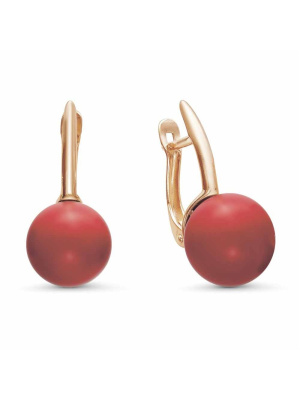 Серьги бижутерия, покрытие - золочение, вставка - имитация жемчуга