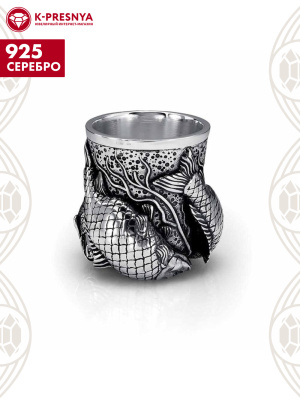 Стопка серебро 925 пробы, покрытие - оксидирование, без вставок