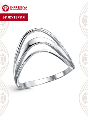 Кольцо бижутерия, покрытие - платинирование, без вставок