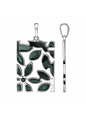 Подвеска серебро 925 пробы, покрытие - оксидирование, отделка - эмаль, без вставок