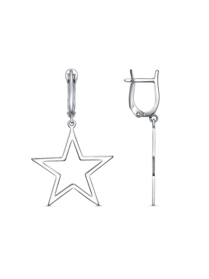 Серьги бижутерия, покрытие - платинирование, без вставок