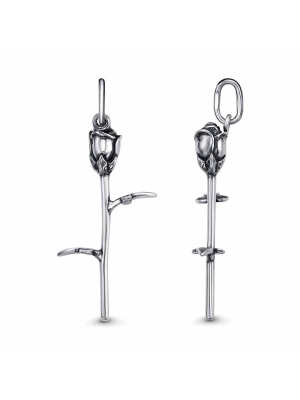 Подвеска бижутерия, покрытие - серебрение с оксидированием, без вставок