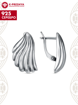 Серьги серебро 925 пробы, покрытие - оксидирование, без вставок