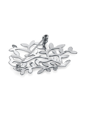 Брошь бижутерия, покрытие - платинирование, без вставок