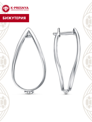 Серьги бижутерия, покрытие - платинирование, без вставок