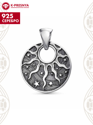 Подвеска серебро 925 пробы, покрытие - оксидирование, без вставок