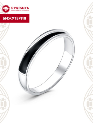 Кольцо бижутерия, покрытие - серебрение, отделка - эмаль, без вставок