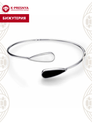 Браслет бижутерия, покрытие - платинирование, отделка - эмаль, без вставок