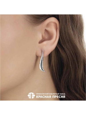 Серьги серебро 925 пробы, покрытие - оксидирование, без вставок