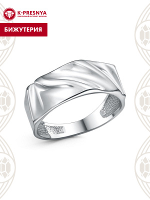 Кольцо бижутерия, покрытие - платинирование, без вставок