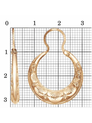 Серьги бижутерия, покрытие - золочение, без вставок