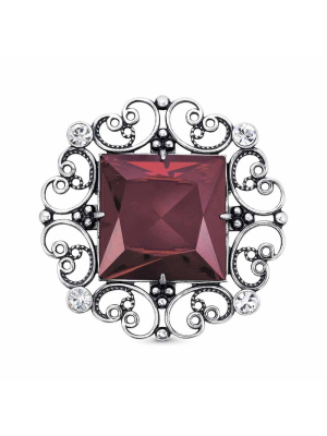 Брошь бижутерия, покрытие - серебрение с оксидированием