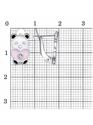 Серьги бижутерия, покрытие - платинирование, отделка - эмаль, вставка - стекло ювелирное preciosa