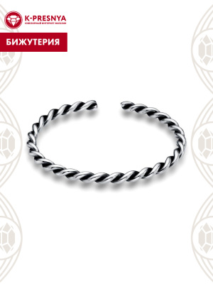 Браслет бижутерия, покрытие - серебрение с оксидированием, без вставок