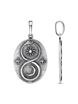 Подвеска серебро 925 пробы, покрытие - оксидирование, без вставок