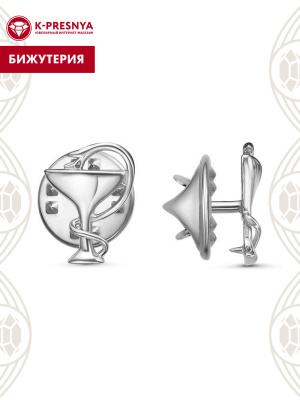 Значок бижутерия, покрытие - серебрение с оксидированием, без вставок