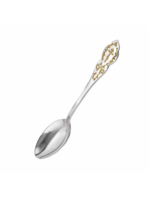 Ложка на "крещение" серебро 925 пробы, покрытие - выборочное золочение, без вставок