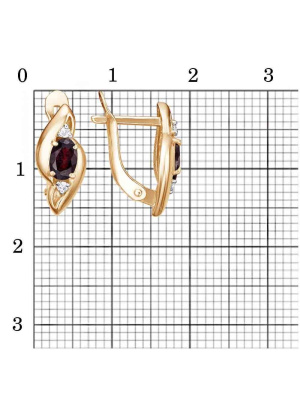 Серьги серебро 925 пробы, покрытие - золочение, выборочное родирование