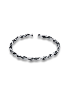 Браслет бижутерия, покрытие - серебрение с оксидированием, без вставок