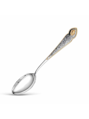 Ложка на "крещение" серебро 925 пробы, покрытие - оксидирование, выборочное золочение, без вставок