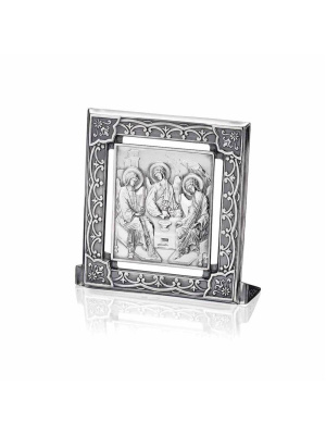 Икона "троица ветхозаветная" серебро 925 пробы, покрытие - оксидирование, без вставок