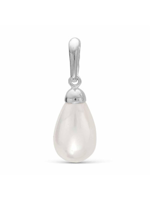 Подвеска бижутерия, покрытие - серебрение, вставка - имитация жемчуга