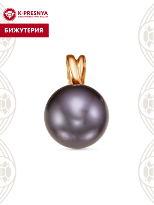 Подвеска бижутерия, покрытие - золочение, вставка - имитация жемчуга