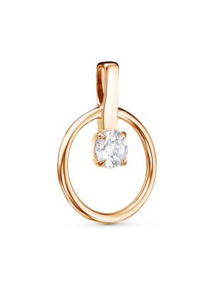 Подвеска бижутерия, покрытие - золочение, вставка - фианит (недрагоценный камень)